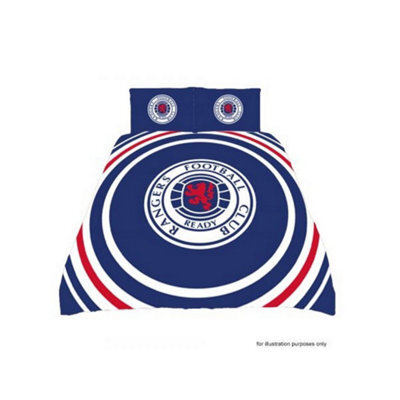 Rangers Fc Official Football Crest Reversible Double Duvet And Pillow Case Set Red/white/blue (One Size) - image 1