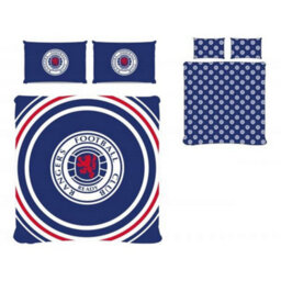 Rangers Fc Official Football Crest Reversible Double Duvet And Pillow Case Set Red/white/blue (One Size) - thumbnail 2