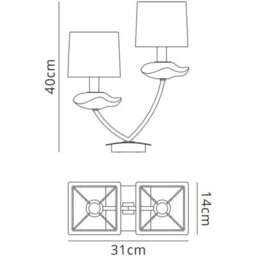 Luminosa Lighting Luminosa Akira Table Lamp 2 Light E14, Antique Brass With Cream Shades - thumbnail 6