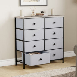 Lassic Vida Designs Chorley 8 Drawer Fabric Ukfr Chest Of Drawers, Beige & Grey Wood - thumbnail 5
