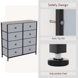 Lassic Vida Designs Chorley 8 Drawer Fabric Ukfr Chest Of Drawers, Beige & Grey Wood - thumbnail 8