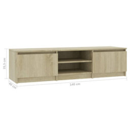 Berkfield Tv Cabinet Sonoma Oak 140X40X35.5 Cm Engineered Wood - thumbnail 7
