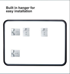 Belofay Rectangular Wall Mirror Black Aluminium Frame With Hd Glass, 60 X 80Cm - thumbnail 5