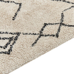 Beliani Beige Geometric Boho Area Rug 160 X 230 Cm Cotton-Polyester With Tassels - thumbnail 6