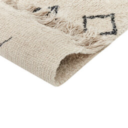 Beliani Beige Geometric Boho Area Rug 160 X 230 Cm Cotton-Polyester With Tassels - thumbnail 5