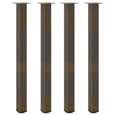 Berkfield Modern Bar Table Legs 4 Pcs Natural Steel 110-112 Cm Steel