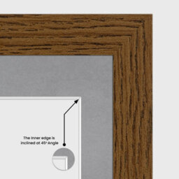 AK Frames 20X14 Dark Oak Modern Multi Photo Frame With Mid Grey Mount - Holds 2 Apertures (2X) A4 Photos - thumbnail 7
