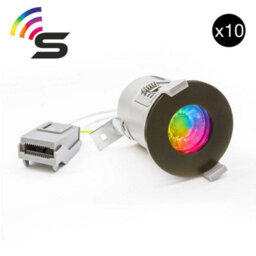 10 Pack - Bronze Gu10  Fire Rated Smart Led Downlight - Ip65 - Se Home - thumbnail 1