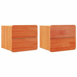 Berkfield Bedside Table 2 Pcs Brown 39 X 34 X 33 Cm Solid Pinewood - thumbnail 2