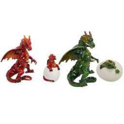 AB Tools Standing Dragon & Egg Resin Fantasy Sculpture Statue Ornament Figurine Mythical - thumbnail 1