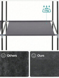 Songmics Fabric Wardrobe, Clothes Storage Organiser, 6 Shelves, 1 Hanging Rail, Non-Woven Fabric, Metal Frame - thumbnail 5