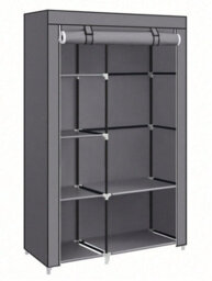 Songmics Fabric Wardrobe, Clothes Storage Organiser, 6 Shelves, 1 Hanging Rail, Non-Woven Fabric, Metal Frame - thumbnail 9