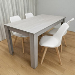 Kosy Koala Modern Grey Dining Table Set  With 4 White Plastic Chairs Dining Room Furniture - thumbnail 1
