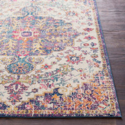 Livabliss Harput-Vintage Blue Orange Yellow Grey Traditional Boho Living Dining Bedroom Rug 60 X 90 Cm Easy Care, Non Shedding - thumbnail 4