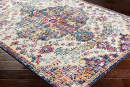 Livabliss Harput-Vintage Blue Orange Yellow Grey Traditional Boho Living Dining Bedroom Rug 60 X 90 Cm Easy Care, Non Shedding - thumbnail 5