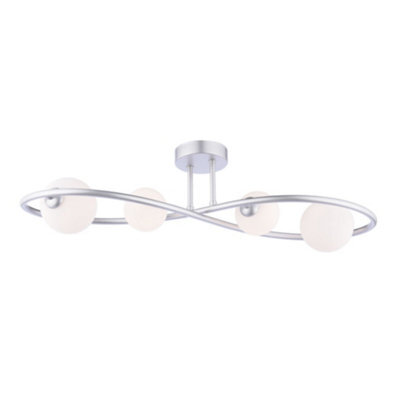 Pagazzi Lighting Pagazzi Lena 4 Light Matte Silver Semi Flush Ceiling Light - image 1