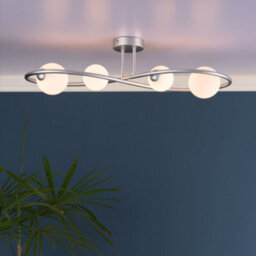 Pagazzi Lighting Pagazzi Lena 4 Light Matte Silver Semi Flush Ceiling Light - thumbnail 5
