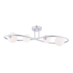 Pagazzi Lighting Pagazzi Lena 4 Light Matte Silver Semi Flush Ceiling Light - thumbnail 1