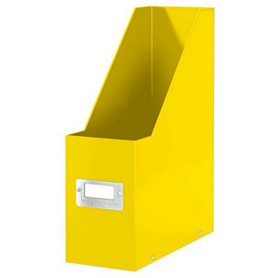 Leitz Wow Click & Store White Yellow Magazine File With Label Holder And Thumbhole - image 1