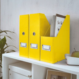 Leitz Wow Click & Store White Yellow Magazine File With Label Holder And Thumbhole - thumbnail 2