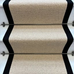 RainbowHome Kalahari Caramel Stair Runner With 100% Cotton Black Border 65 700 - thumbnail 1