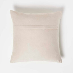 Homescapes Geometric Diamond Gold & Grey Leather Cushion 45 X 45 Cm - thumbnail 3