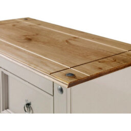 Chest Of Drawers Grey Painted Large 2+3 Solid Wood Pine Wooden Bedroom - thumbnail 3