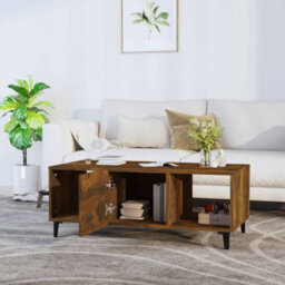 Berkfield Sturdy Coffee Table Smoked Oak 102X50X40 Cm Engineered Wood - thumbnail 3