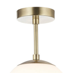 Happy Homewares Traditional Glass Globe Ip44 Bathroom Ceiling Light Fixture In Antique Brass - thumbnail 4