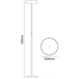 Luminosa Lighting Luminosa Noa Floor Lamp 2 Light 21W Down 9W Up Led 3000K, 3000Lm, Touch Dimmer, Matt White/beech - thumbnail 6