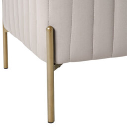 Wyld And Coco Taupe Velvet Bench With Gold Metal Legs 91 X 47 Cm - Modern Bedroom Seating - thumbnail 6