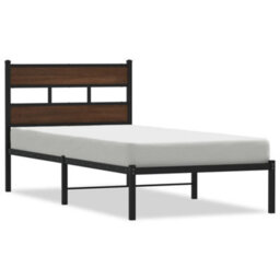 Berkfield Bed Frame Without Mattress With Headboard Brown Oak 75X190 Cm Small Single - thumbnail 2