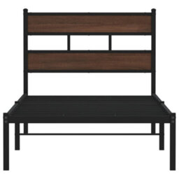 Berkfield Bed Frame Without Mattress With Headboard Brown Oak 75X190 Cm Small Single - thumbnail 4