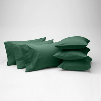Bedlooms Dyed Pillowcase 3 Pair- Soft Plain Pillow Covers Emerald Green Envelop Closure -Easy Care Pillowcase Bedding Set 50X75 Cm - image 1
