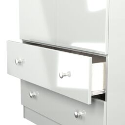 Yarmouth Ready Assembled Modern Matt Grey 2 Drawer Tall Double Wardrobe (H)1960mm (W)740mm (D)520mm - thumbnail 4