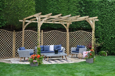 Forest Garden Ultima Wooden Garden Pergola - 3.6 X 3.6M - image 1