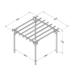 Forest Garden Ultima Wooden Garden Pergola - 3.6 X 3.6M - thumbnail 2