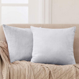 Deconovo Set Of 2 Crushed Cushion Covers 45Cm X 45Cm 18X18 Inches Throw Pillow Cases For Kids With Invisible Zipper Light Grey - thumbnail 1