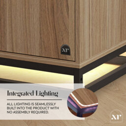 X Rocker Xr Living Denver 2 Door Wardrobe With Led App Control Lights - Oak / Black - thumbnail 4