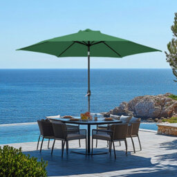 Rinse Bathrooms Outdoor Patio Garden Parasol 2.5M Sun Shade Umbrella Canopy W/crank Tilt Uv Protection Green