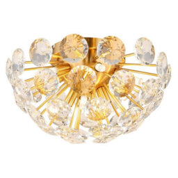 Luminosa Lighting Luminosa Virina Ceiling Light Gold Colors K9 Crystals 10X G9 - thumbnail 1