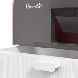 Pawhut Cat Litter Box Kitten Litter Tray W/ Lid, Scoop, Filter, Flap Door, Pink - thumbnail 8