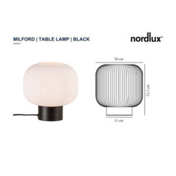 Nordlux Milford Glass Table Lamp Hand Blown Glass Black,mains - thumbnail 5