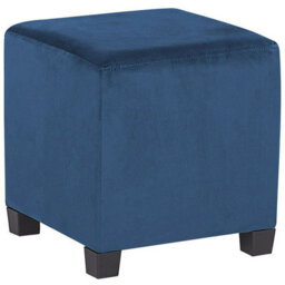 Beliani Armchair Sandset With Footstool Velvet Dark Blue - thumbnail 8