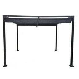 Jack Stonehouse Outdoor Free Standing Pergola - Retractable Water-Resistant Roof Canopy & Steel Frame. For Sun, Bbq, Parties - Grey - 3M X 2.15M - thumbnail 1