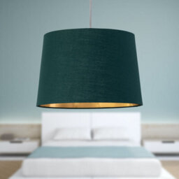 First Choice Lighting Zoey Dark Green With Gold Inner 28Cm Easy Fit Pendant Or Lamp Shade - thumbnail 5