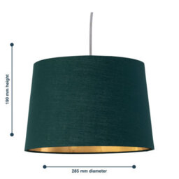 First Choice Lighting Zoey Dark Green With Gold Inner 28Cm Easy Fit Pendant Or Lamp Shade - thumbnail 6
