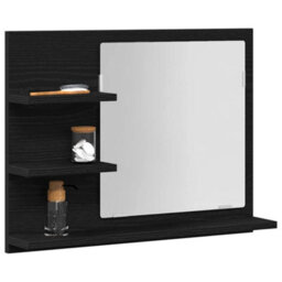 Walplus Bathroom Mirror Black Oak 60X10.5X45 Cm Engineered Wood - thumbnail 4