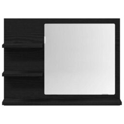 Walplus Bathroom Mirror Black Oak 60X10.5X45 Cm Engineered Wood - thumbnail 5