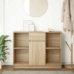 Berkfield Sideboard With Drawer Sonoma Oak 101X35X76 Cm Engineered Wood - thumbnail 3